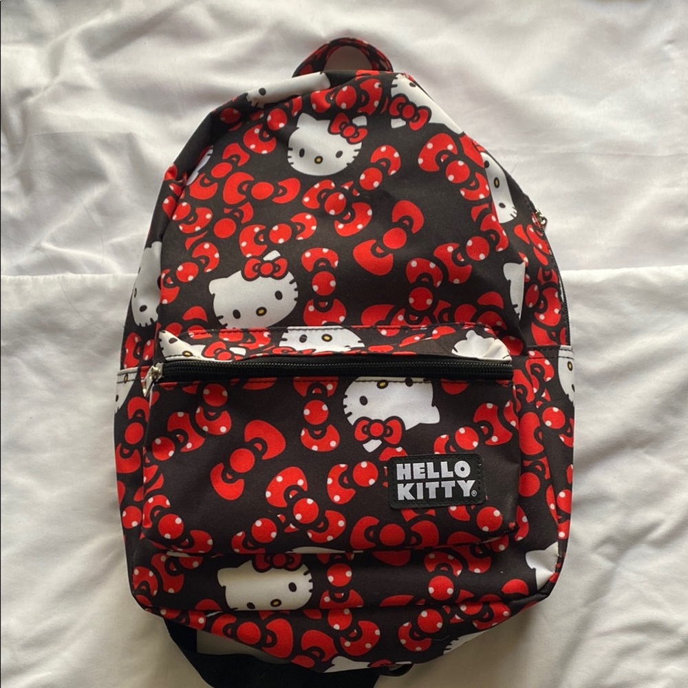 Hello Kitty Red and Black Patterned Mini-Backpack